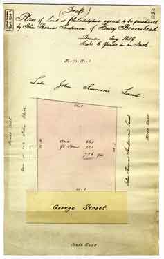 Draft plan of land at Philadelphia agreed to be purchased by John Thomas Sanderson of Henry Broomhead, [1839]