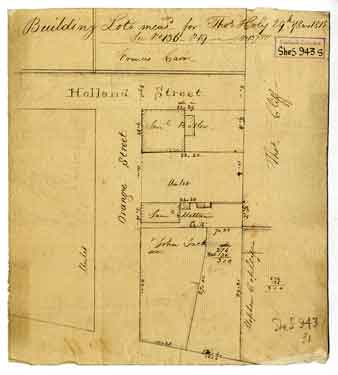 Building lots measured for T Holy (Holland Street / Orange Street)