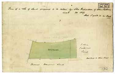 Plan of a lot of land [in Radford Street]  proposed to be taken by John Richardson of John Jackson