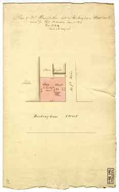 Plan of J. and J. Staniforth’s lot in Rockingham Street (north)