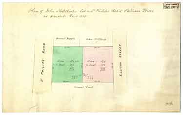 Plan of John Nellthorpe’s lot in St Philip’s Road and Ellison Street as divided