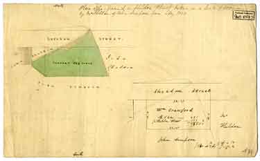 Plan of the ground taken on a lease by John Sheldon of John Simpson, occupied by William Crawford, [1833]