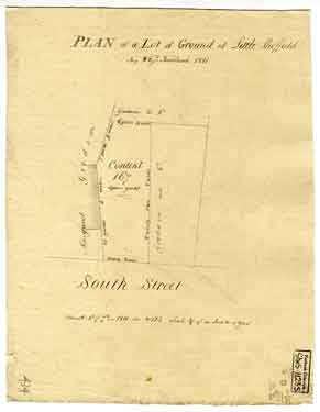 Plan of a lot of ground at Little Sheffield proposed to be purchased by Margaret Girdom of Goodwin and Co