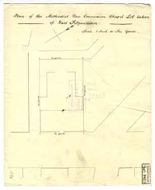Plan of the Methodist New Connexion Chapel lot taken of Earl Fitzwilliam, [1828]