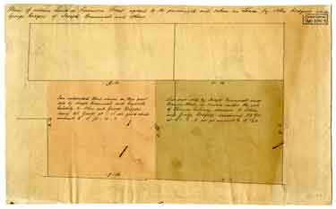 Plan of certain land in Sycamore Street agreed to be purchased and taken on lease by John Rodgers and George Rodgers of Joseph Brammal and others, [1835]