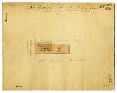 Plan of William Gibson’s lot in the Watery Lane taken of David Doncaster’s trustees, [1828]