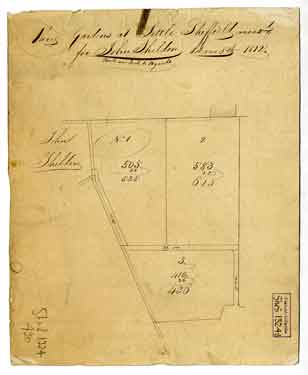Plan of gardens at Little Sheffield measured for John Sheldon