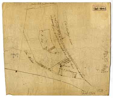 A map of a close with a staple and yard held of the Earl of Surrey by John Walker and Thomas Wilde, describing the steel furnace intended to be erected, [1790]