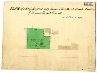 Plan of lot taken by Samuel Wardlow and Charles Wardlow of Francis Wright Everett