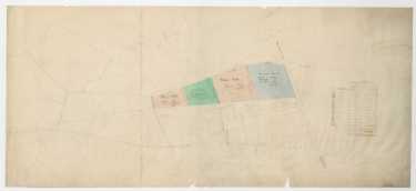 Four lots of William Staley, with the projected line of [Broomgrove Road], [1833]