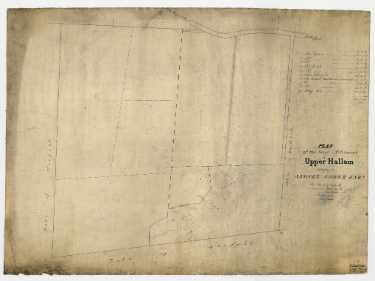 Plan of the large allotment in Upper Hallam belonging to Samuel Shore