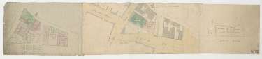 Plan of the corner of Balm Green and Blind Lane, measures taken in Balm Green to fix the line of Division Street where it will pass through the Towns' property; sketch showing the street after the demolition of the old Town property, [1792], 18