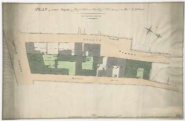 Plan of certain property in George Street and Mulberry Street belonging to the Reverend J Alderson