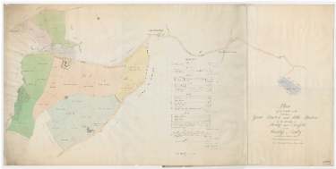 Plan of an estate in the townships of Great Barlow and Little Barlow in the parishes of Staveley and Dronfield in the county of Derby divided into lots for sale. 