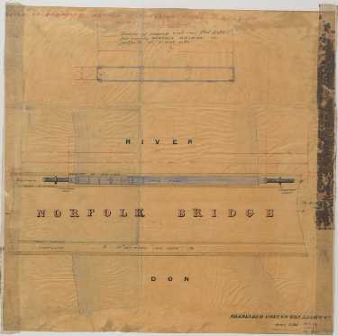 Sketch of proposed method of crossing Norfolk Bridge with gas supply