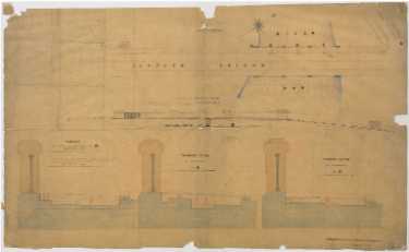 Sketch of proposed method of crossing Norfolk Bridge with gas supply