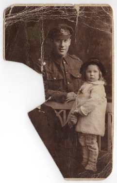 Corporal Edward John Audoire (1888-1980) and his daughter Elsie Constance Audoire (known as “Connie”) (1914-2006) [c. 1917]