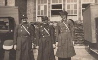 Sheffield ARP Ambulance Service female officers at Hartley Brook School Depot, Sheffield
