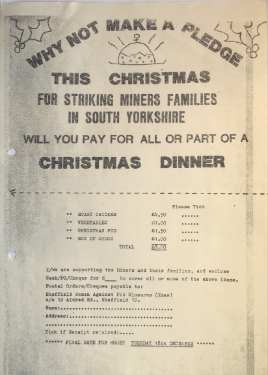 Sheffield Women Agains Pit Closures Christmas appeal for striking miners' families in South Yorkshire