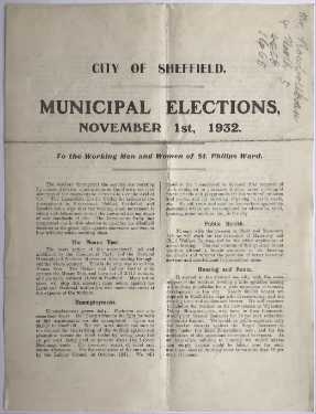 Front cover of election leaflet of A. Hague, Communist Party for St Philips Ward in the Municipal Elections