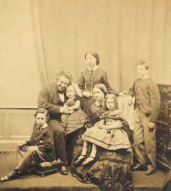 William Bragge (1823 -1884), with his wife Martha and their five children, [early 1860s]