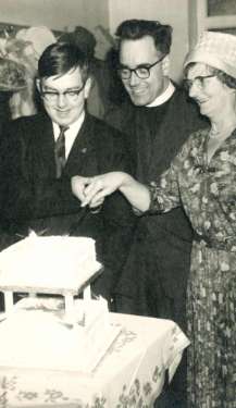 Cutting of the cake on the occasion of the 50th anniversary of Firth Park Methodist Church (formerly Firth Park United Methodist Church)