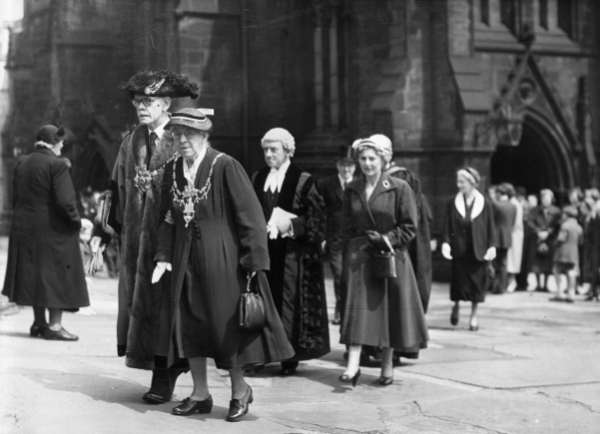 John Henry Bingham, Lord Mayor of Sheffield, 1954-1955: Outside the Cathedral on Civic Sunday