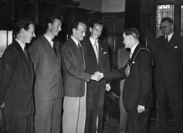 John Henry Bingham, Lord Mayor of Sheffield, 1954-1955: National Road Walking Association, Swedish team, Town Hall