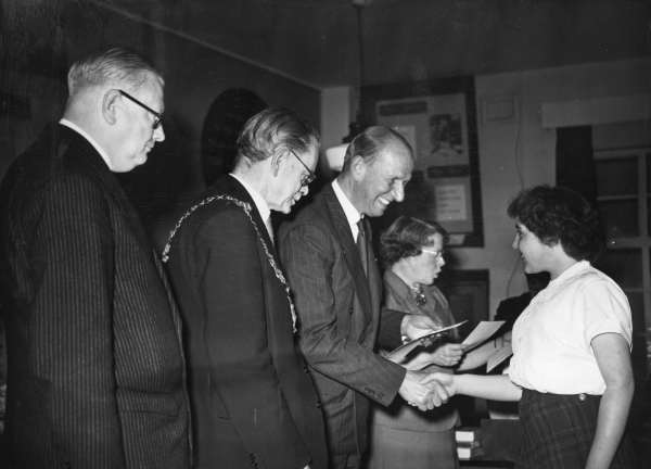 John Henry Bingham, Lord Mayor of Sheffield, 1954-1955: Visit to [Newton Chambers Works College] Thorncliffe Works, High Green