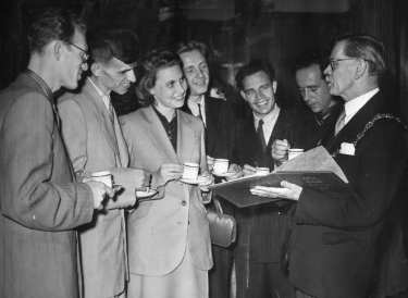 John Henry Bingham, Lord Mayor of Sheffield, 1954-1955: Party of Russian students, Town Hall, Pinstone Street