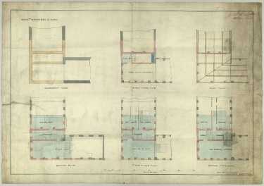 P. Ashberry and Sons Ltd., manufacturer of spoons and Britannia metal goods, etc, Bowling Green Street - floor plans, 1870s