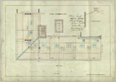 P. Ashberry and Sons Ltd., manufacturer of spoons and Britannia metal goods, etc, Bowling Green Street - roof plan, 1870s