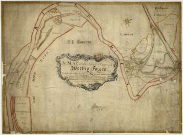 A map of the land belonging to Wortley Forges