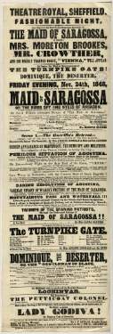 Theatre Royal playbill: The Maid of Saragossa, and others, Nov 1848