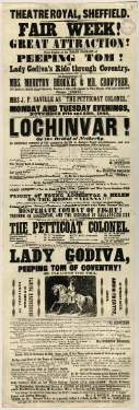 Theatre Royal playbill: Peeping Tom! Or Lady Godiva’s Ride through Coventry, Nov 1848