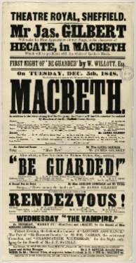 Theatre Royal playbill: Macbeth, Dec 1848