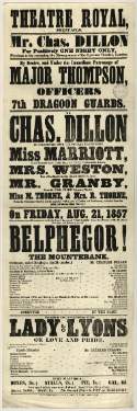 Theatre Royal playbill: Belphegor!, 21 Aug 1857