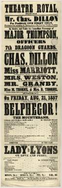 Theatre Royal playbill: Belphegor!, 21 Aug 1857