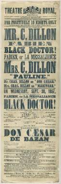 Theatre Royal playbill: Black Doctor!, 30 Sep 1857