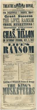 Theatre Royal playbill: Life's Ransom, 3 Oct 1857