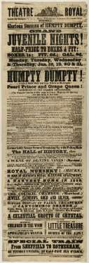 Theatre Royal playbill: Humpty Dumpty, 18-21 Jan 1858