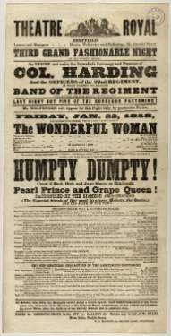 Theatre Royal playbill: The Wonderful Woman, 22 Jan 1858