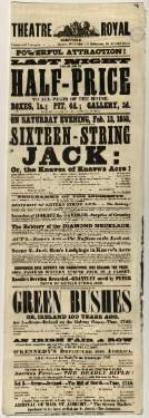 Theatre Royal playbill: Sixteen String Jack, etc., 13 Feb 1858