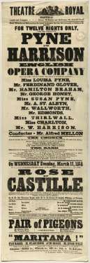 Theatre Royal playbill: Pyne and Harrison English Opera Company, etc., March 1858