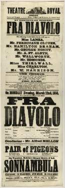 Theatre Royal playbill: Fra Diavolo, etc., 22 March 1858