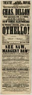 Theatre Royal playbill: Othello, etc., 6 Apr 1858