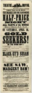 Theatre Royal playbill: Gold Seekers! , etc., 10 Apr 1858