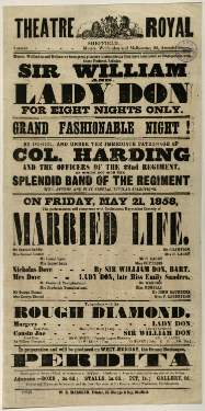 Theatre Royal playbill: Married Life, etc., 21 May 1858
