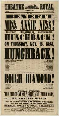 Theatre Royal playbill: Hunchbank, etc., 18 Nov 1858