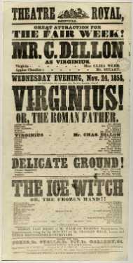 Theatre Royal playbill: Virginius, etc., 24 Nov 1858